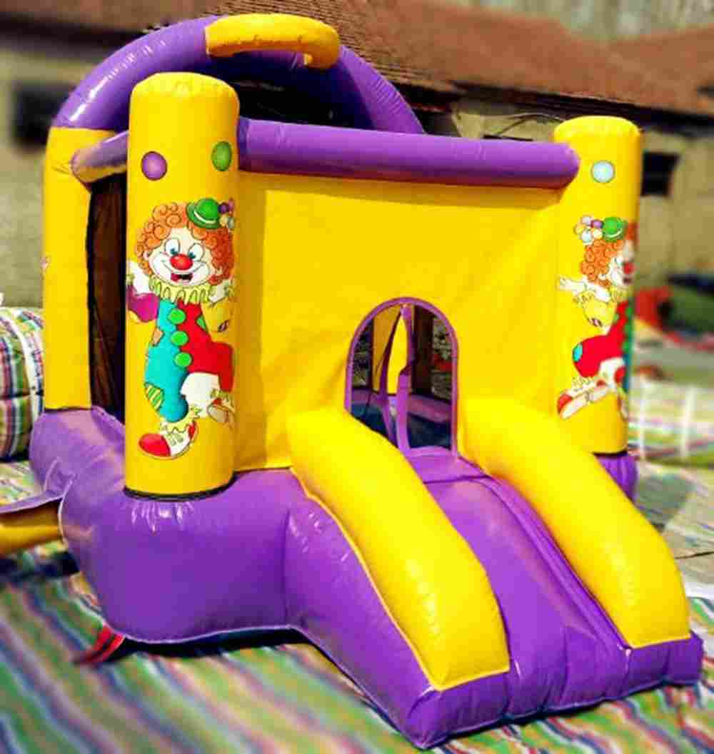 Детский надувной батут "Любимый клоун" желто-фиолетовый