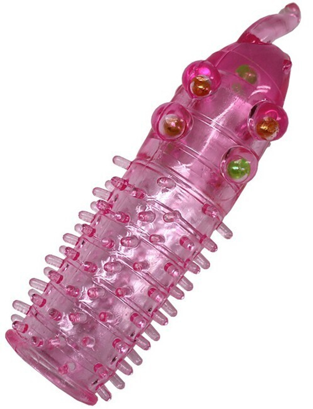 Насадка с бусинками стимулирующая из серии PENIS XL (Цвет: прозрачно-розовый)