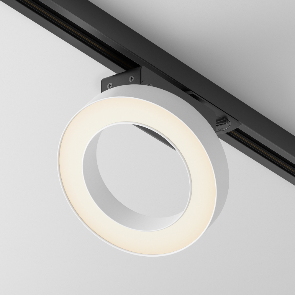 Трековый однофазный светодиодный светильник Maytoni Unity Rim TR044-1-12W3K-W