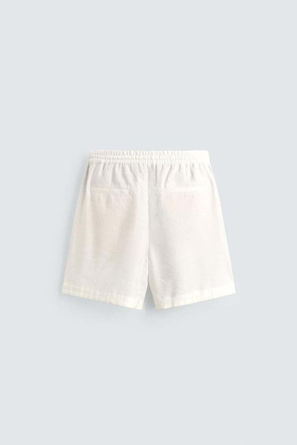 ZARA ШОРТЫ RELAXED FIT ИЗ СТРУЯЩЕЙСЯ ТКАНИ, ЖЕЛТОВАТО-БЕЛЫЙ