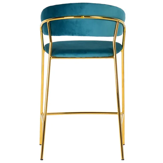 Полубарный стул Turin бирюзовый с золотыми ножками