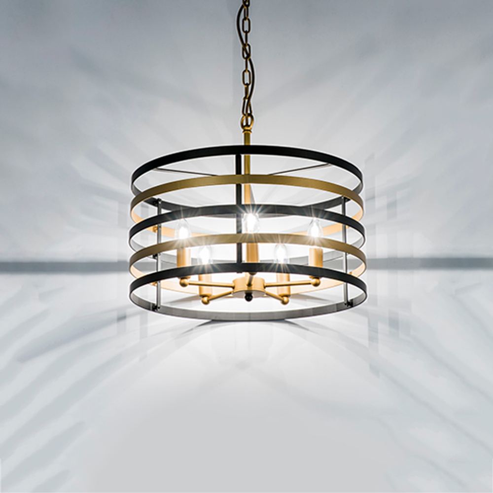 735050 Люстра EPSILON 5х40W E14 ЧЕРНЫЙ/ЗОЛОТО