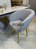 Кухонный раскладной стол "Вирджиния" , черный мрамор и 4 стула Версаль