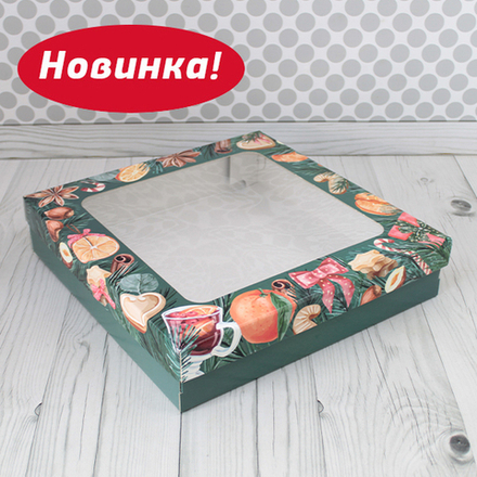 Коробка для кейтеринга / фуршета "Праздничная" 37х37х8 см