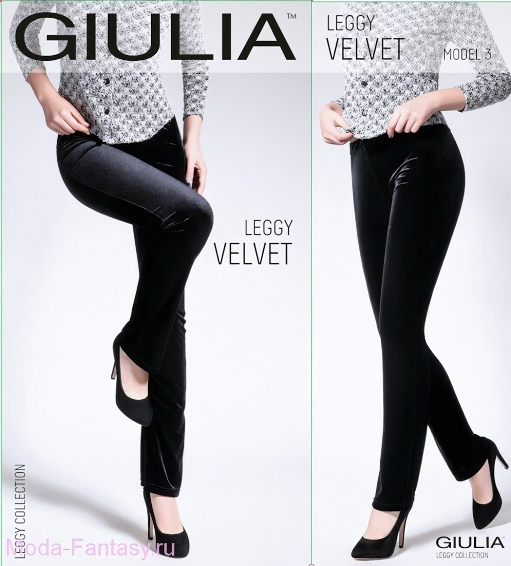 Леггинсы черные Giulia LEGGY VELVET 03 , XS (40-42) (Цвет: черный)