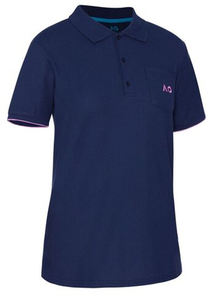 Женское поло Australian Open Polo Pocket AO Logo - небесный