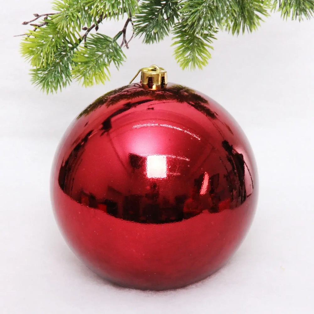 Новогодний шар 20 см «Глянец», рубин