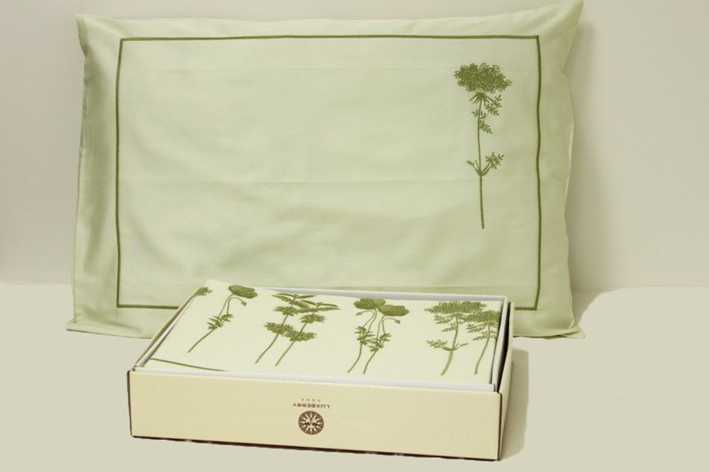 Элитное постельное белье Гербарий зеленое от Bovi фото