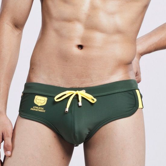 Мужские плавки брифы зеленые Seobean Green Athletic Brief Boxer
