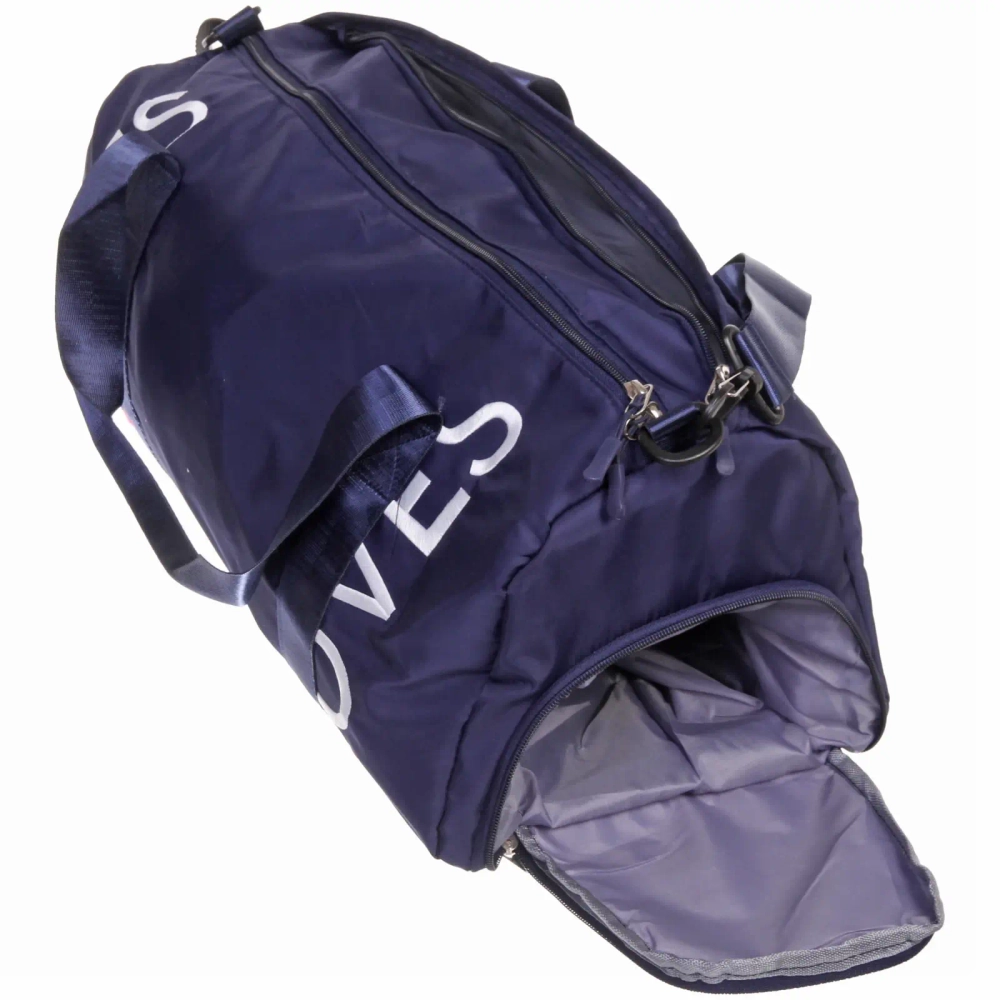 Сумка спортивная «Sport Loves», водонепроницаемый отдел + 2 кармана+отдел под обувь, цвет синий,42*24*18 см