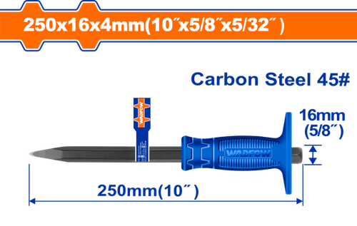 Зубило с протектором 4х16х250 мм (6/36) WADFOW WCC1303