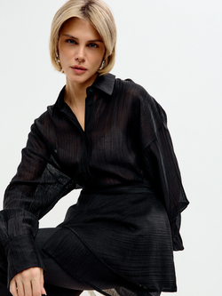 Черная блузка с баской Луна