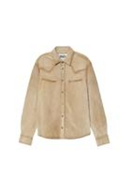 ZARA X BENITO ANTONIO КОЖАНАЯ КУРТКА-РУБАШКА, КРОТОВО-КОРИЧНЕВЫЙ