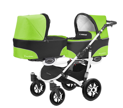 Коляска для двойни BabyActive Twinny Standart 2 в 1 White (Зеленый)