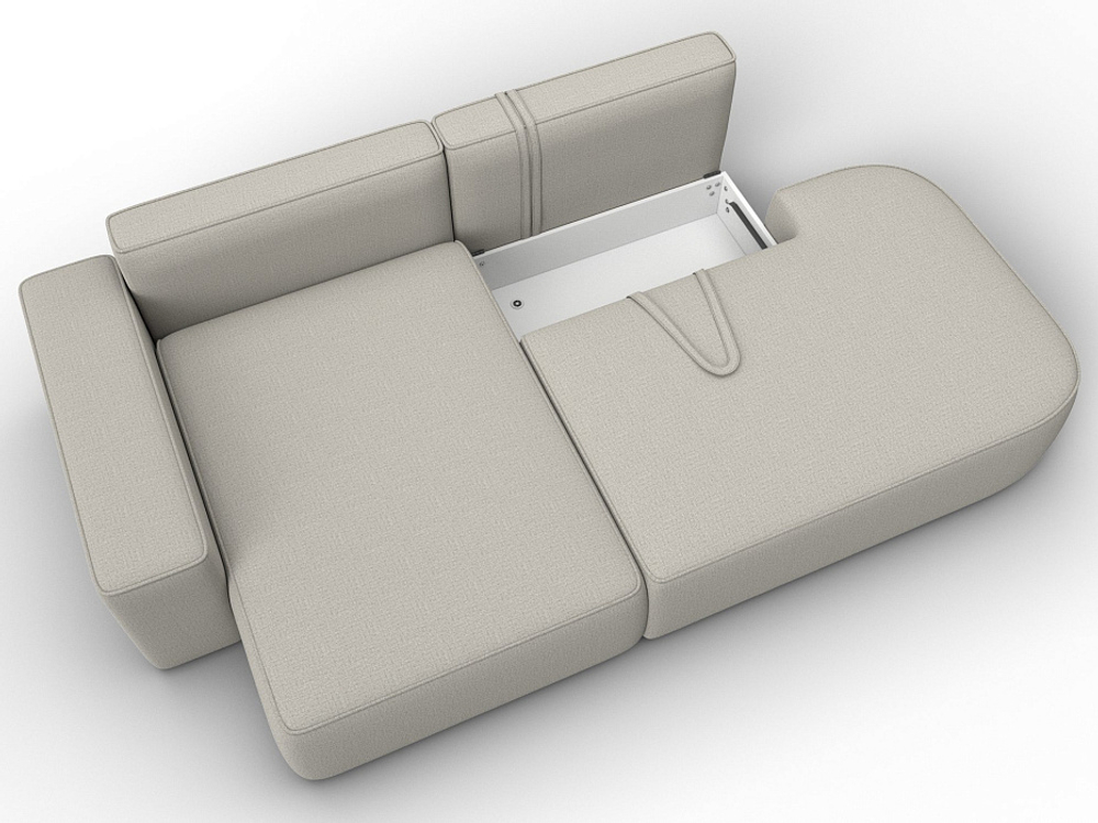 Диван угловой Лига-065 угол левый РОГОЖКА Амур 02 бежевый