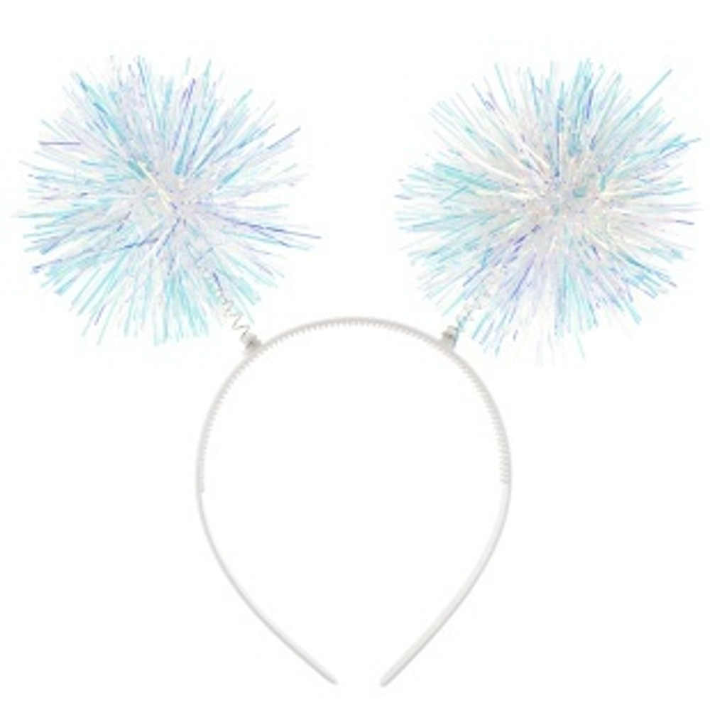 Ободок, Пушистые шарики, Белый, 21*21 см, 1 шт.