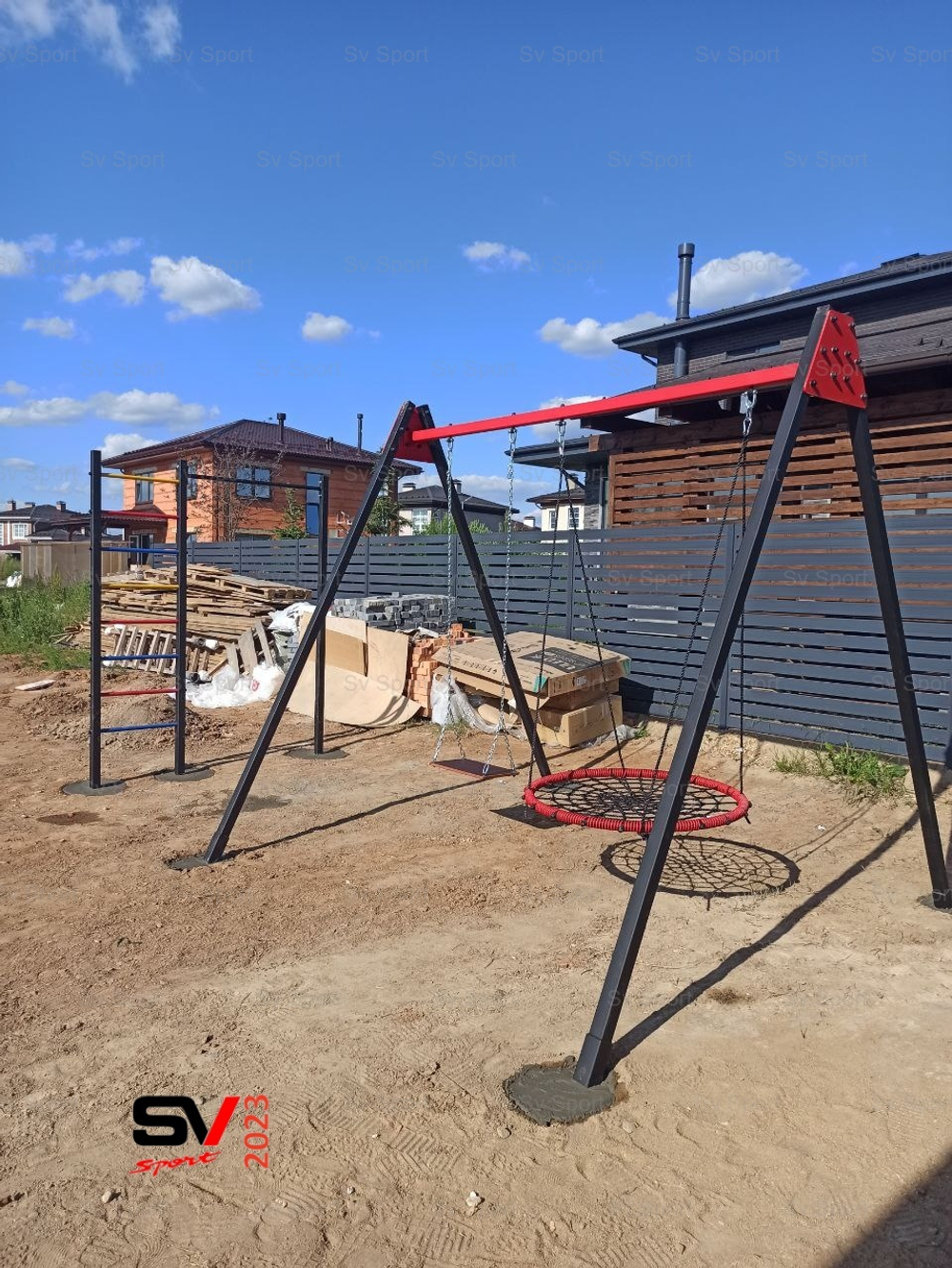 Монтаж уличных качелей Sv Sport