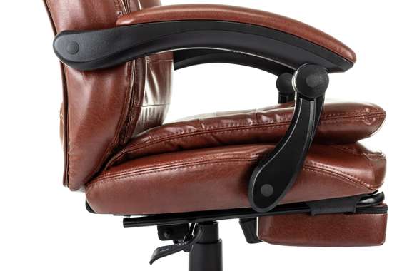 Кресло руководителя Бюрократ T-9950MSG-F коричневый эко.кожа крестов. пластик подст.для ног