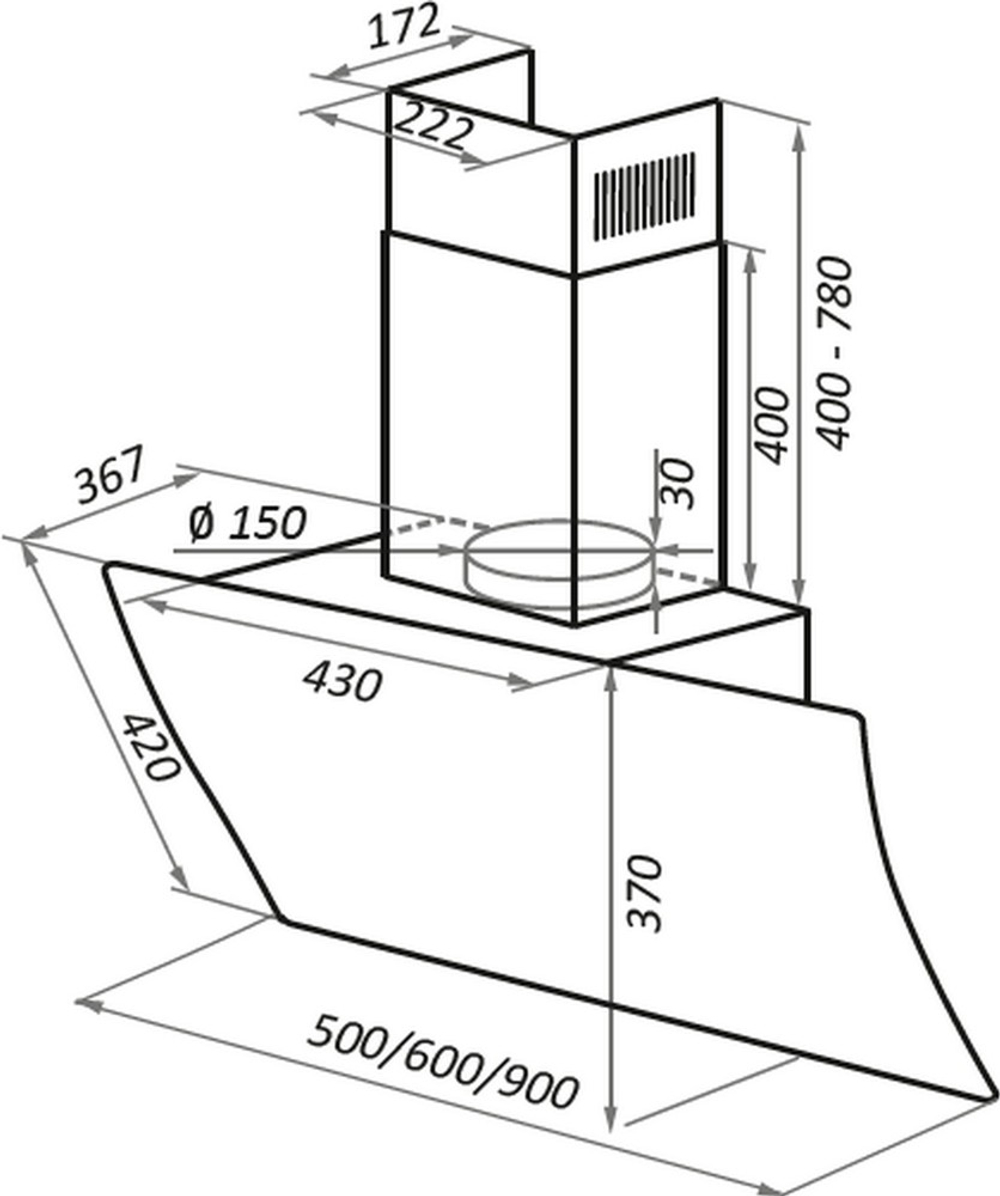 Кухонная вытяжка MAUNFELD Sky Star Chef 90 черный