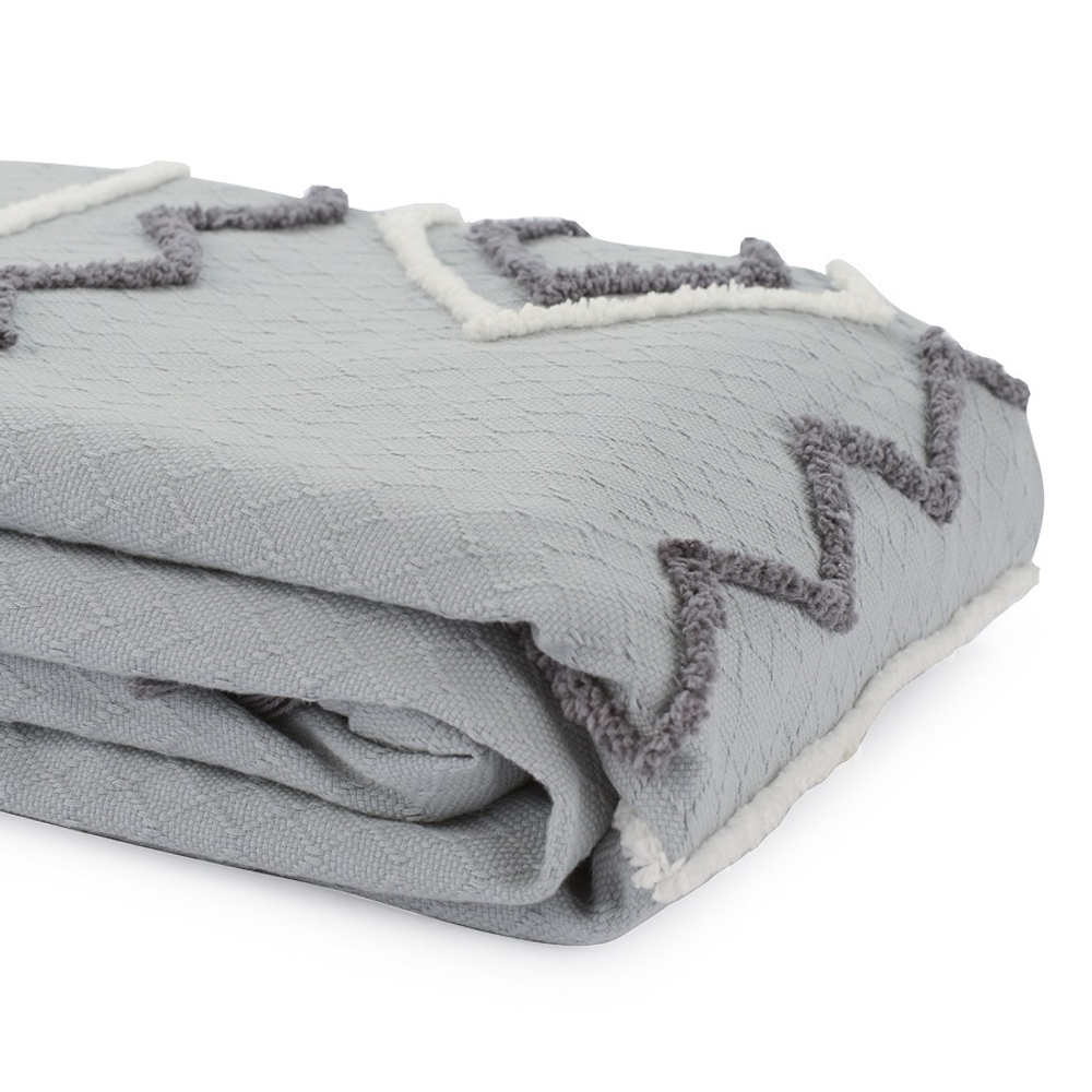 Покрывало из хлопка с этническим орнаментом, с бахромой и кисточками из коллекции ethnic, 230х250 см