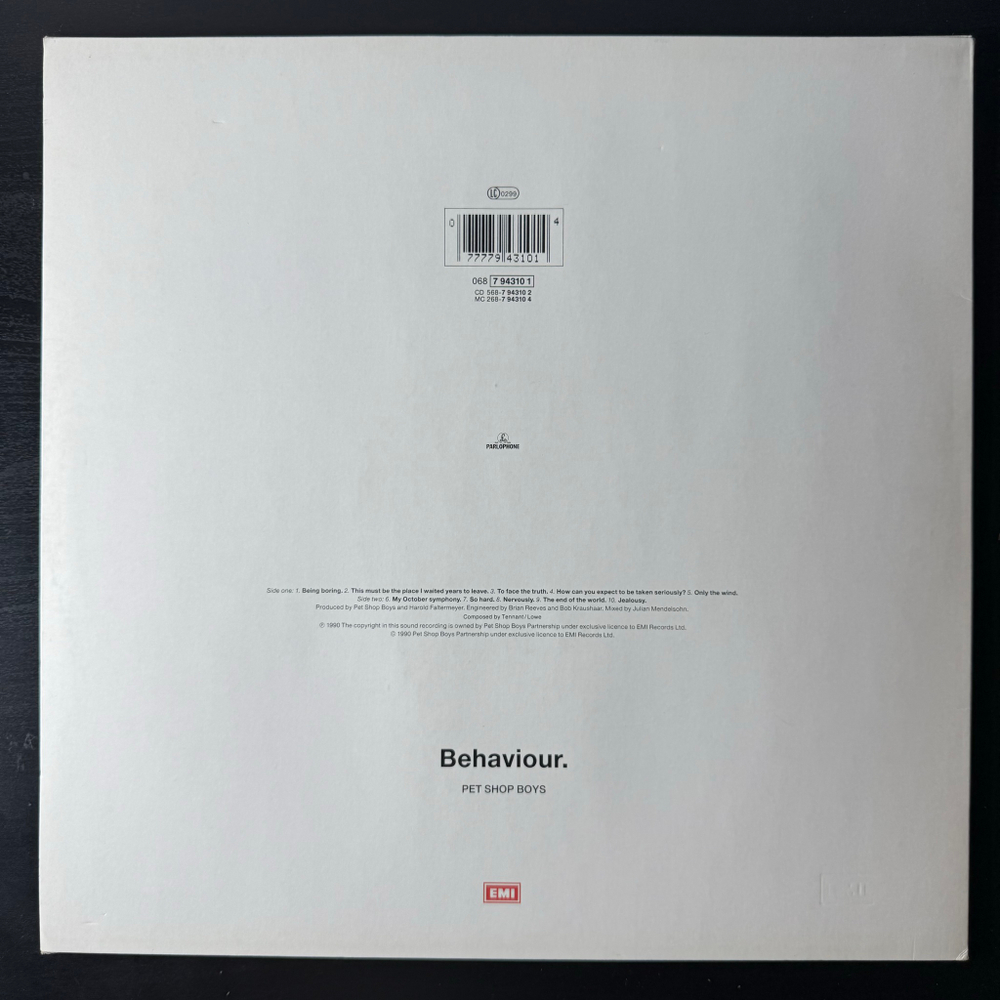 Pet Shop Boys ‎– Behaviour (Европа 1990г.)