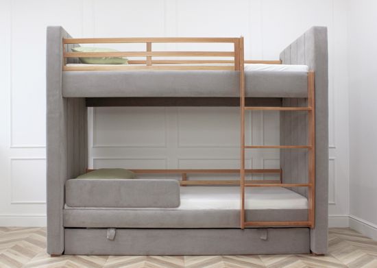 Кровать двухъярусная Cosy антивандальная ткань (серый)