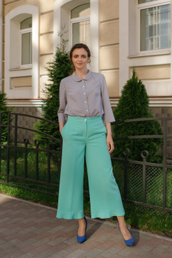 Брюки широкие 2796АЕ, зеленый #184Зб022796АЕ