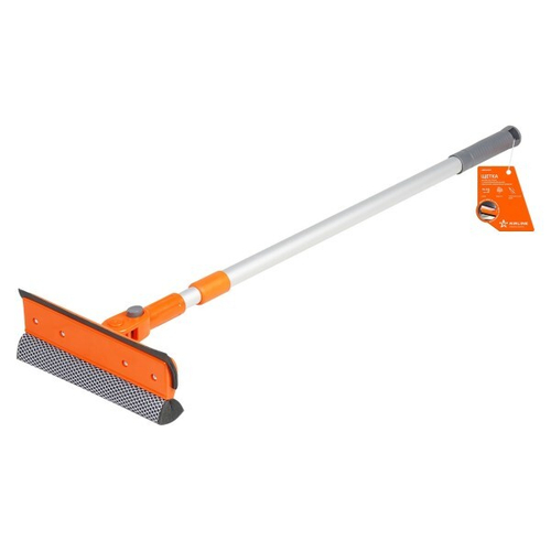 Щетка для мытья стекол с телескопич. ручкой, поролоном и водосгоном складная (75-125 см) (AIRLINE)