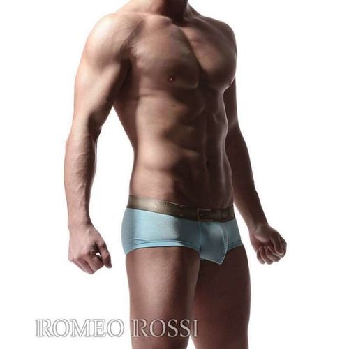 Мужские трусы хипсы голубые ROMEO ROSSI RR5005