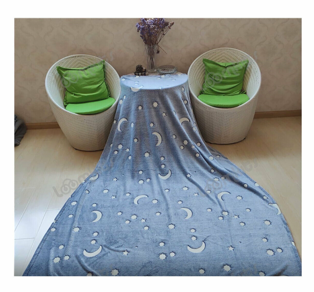 Плед Бамбук светящийся серый/черный/зеленый 180х200