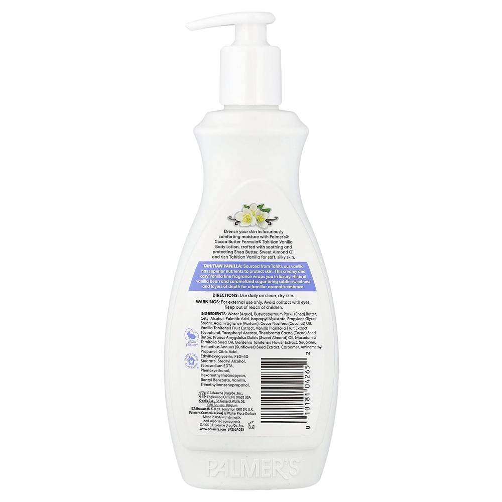 Palmer's, Cocoa Butter Formula® с витамином E, лосьон для тела для ежедневного применения, таитянская ваниль, 400 мл (13,5 жидк. унции)