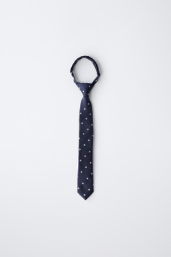 ZARA ГАЛСТУК С ГЕОМЕТРИЧЕСКИМ ПРИНТОМ, СИНИЙ