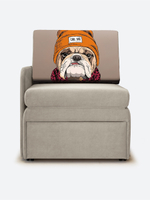 Кресло-кровать "Миник" с правым подлокотником, под правую руку, Бульдог