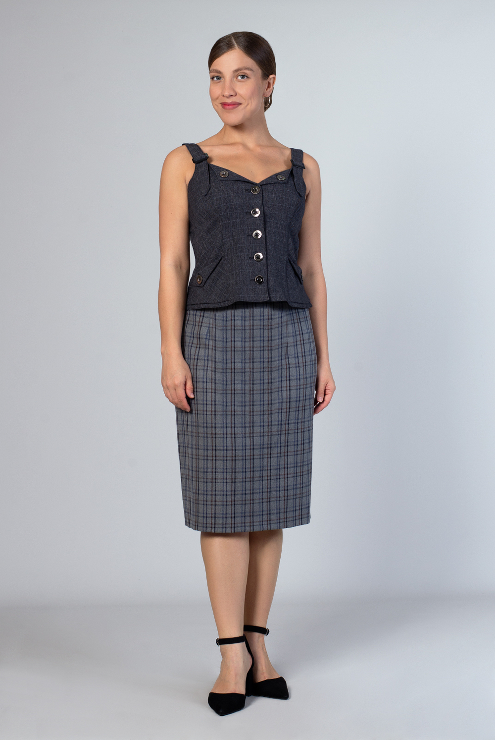 Жилет женский 432О, клетка #341К06432О