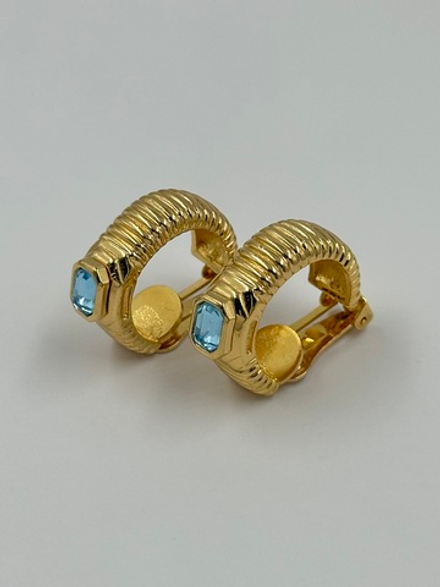 Клипсы кольца с голубыми кристаллами Christian Dior