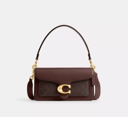 COACH СУМКА ЧЕРЕЗ ПЛЕЧО SIGNATURE CANVAS TABBY 26, ТЕМНО-КОРИЧНЕВЫЙ