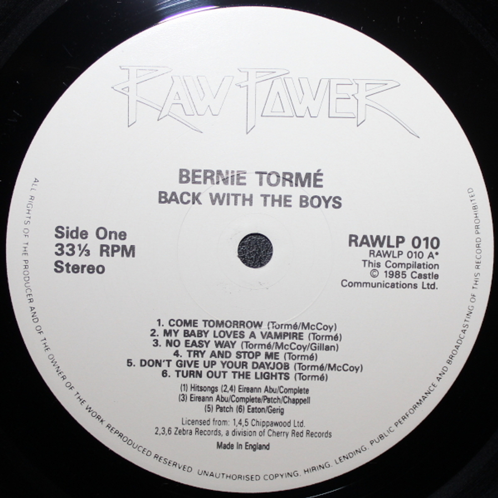 Bernie Torm? / Back With The Boys (LP)