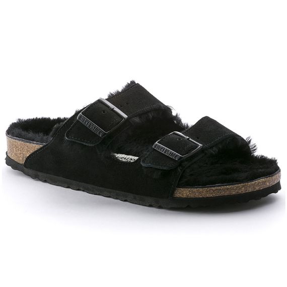 Birkenstock Arizona Shearling Слипоны Черный Унисекс