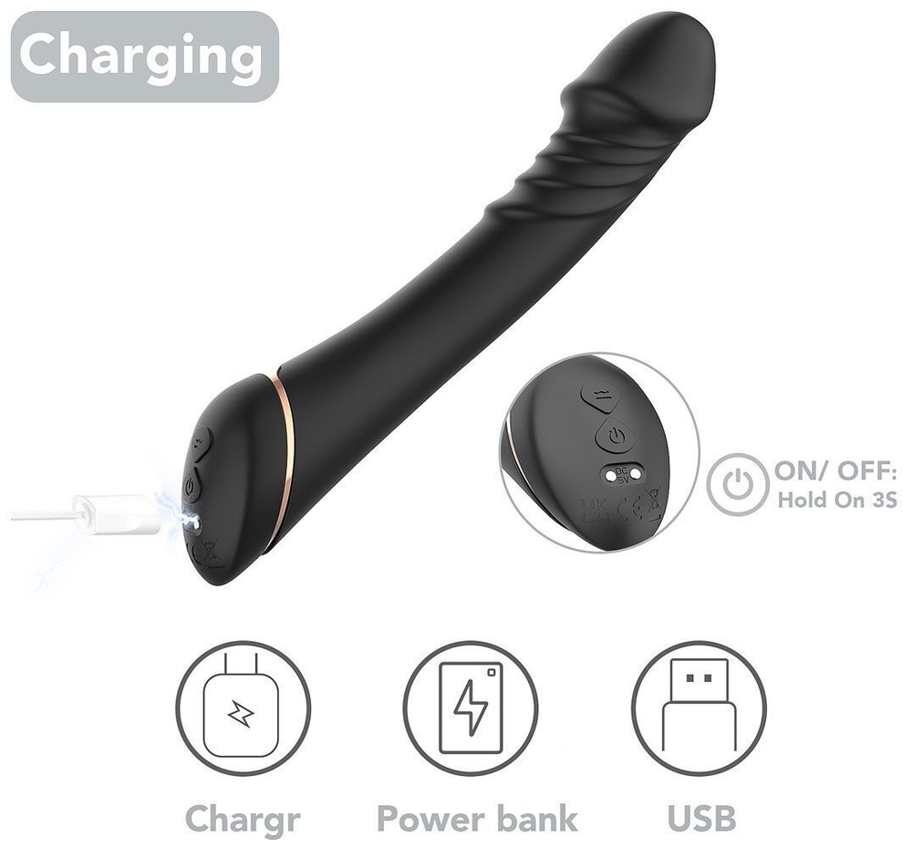 Черный вибратор для G-точки Hancock - 20,4 см (Цвет: черный)