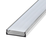 06*16*2000мм Комплект профиль накладной для светодиодной ленты, цвет серебро, в комплекте 2 заглушки + экран + 4 крепежа