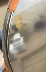 Зеркало сферическое круглое с козырьком из нержавеющей стали 490 мм