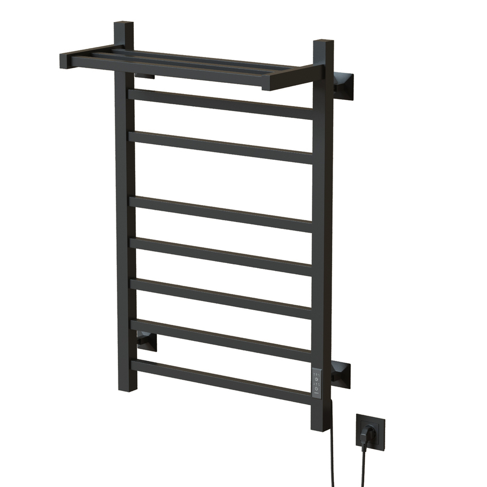 Полотенцесушитель MIXLINE FORTUNE  80х50 (таймер, 560 Вт, 7 перекладин + ПОЛКА) электрический ГРАФИТ