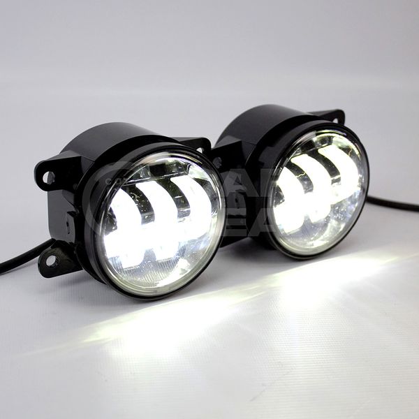 Противотуманные фары (ПТФ) "Fog Lamp" линзованные 5 диодов LED 50W Лада Веста, Гранта FL, Нива Урбан, Икс Рей, два режима (ZF-5280-2ED)