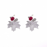 Серьги листья Ester Bijoux Канадский Клён OR756-S BW