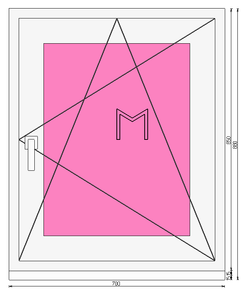 Пластиковое окно 850 х 700 ТермА Эко с поворотно - откидной створкой