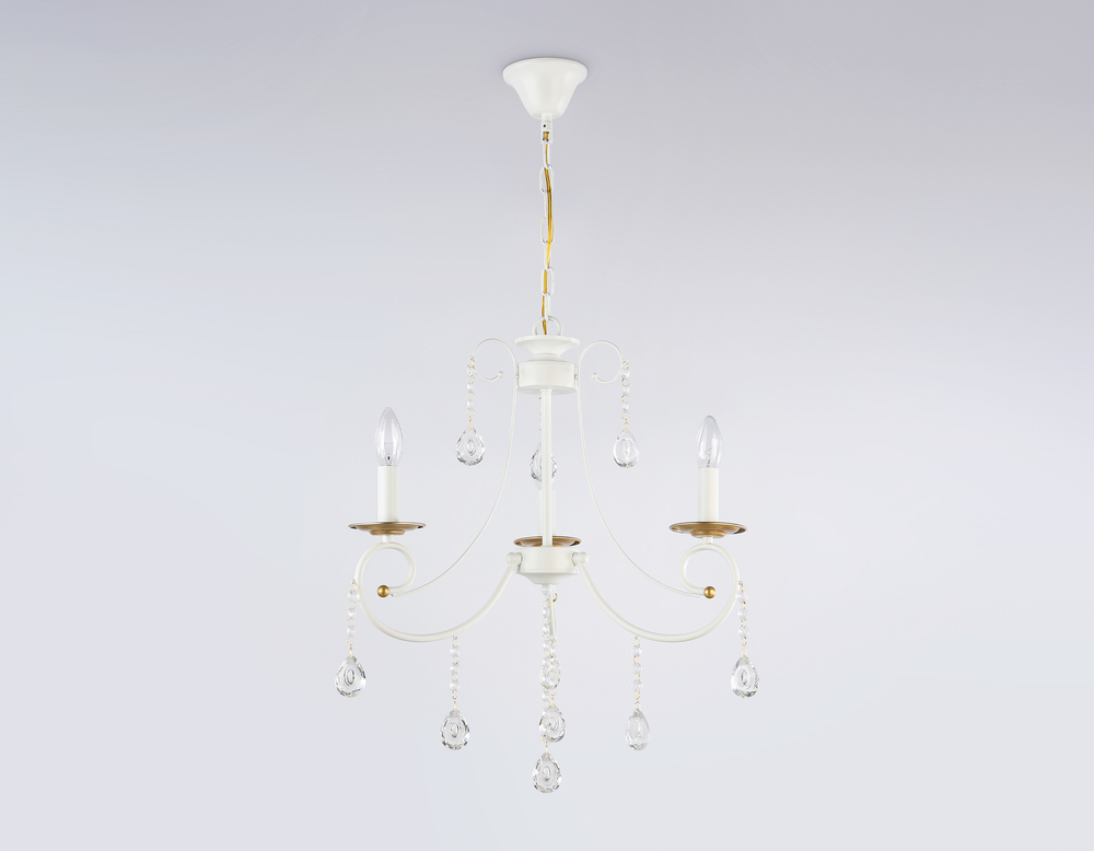 Светильник подвесной TR4915/3 WH/GD белый/золото E14/3 max 40W D550*860