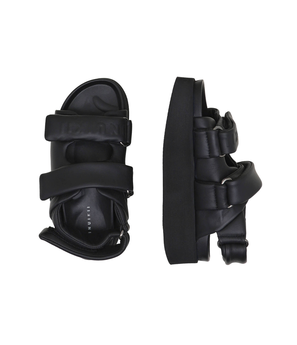 Кожаные босоножки nappa puffer INUIKII - черный(70106-150)