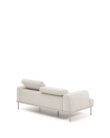 2-местный диван Aurum из шенилла цвета экрю и бежевого металла 210 см