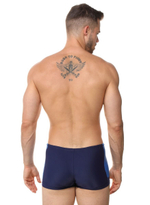 Мужские плавки-боксеры с контрастной брендированной вставкой (Размер: XL) (Цвет: голубой)