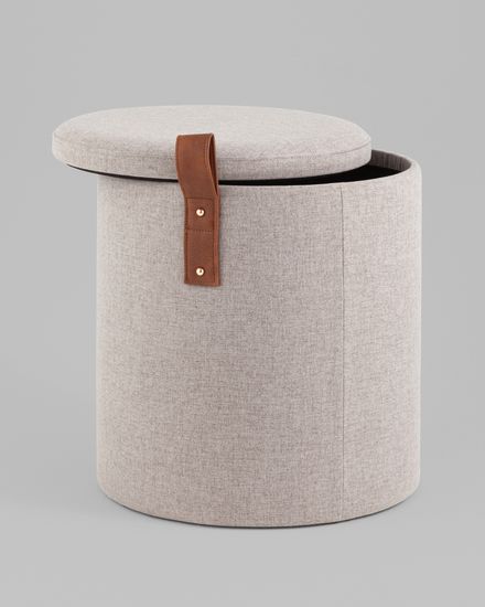 Пуф с ящиком Эркки рогожка S серый